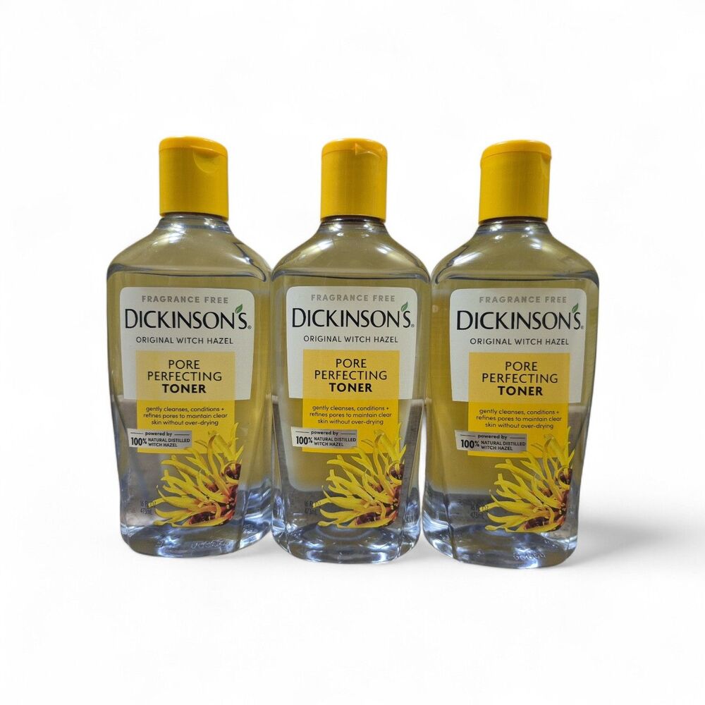 Dickinson's Witch Hazel Toner Pore Perfecting Toner 16oz ( 3 bottles ) yellow